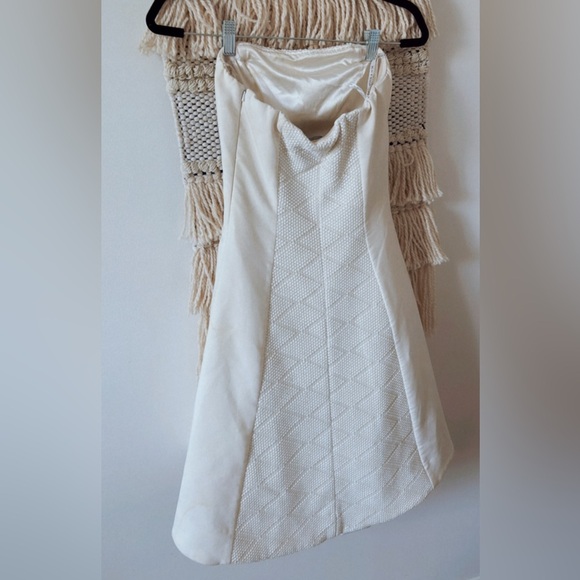 Black Halo Eve Strapless Wedding Dress Bachelorette White High Low Size 0 Bridal - Picture 4 of 12